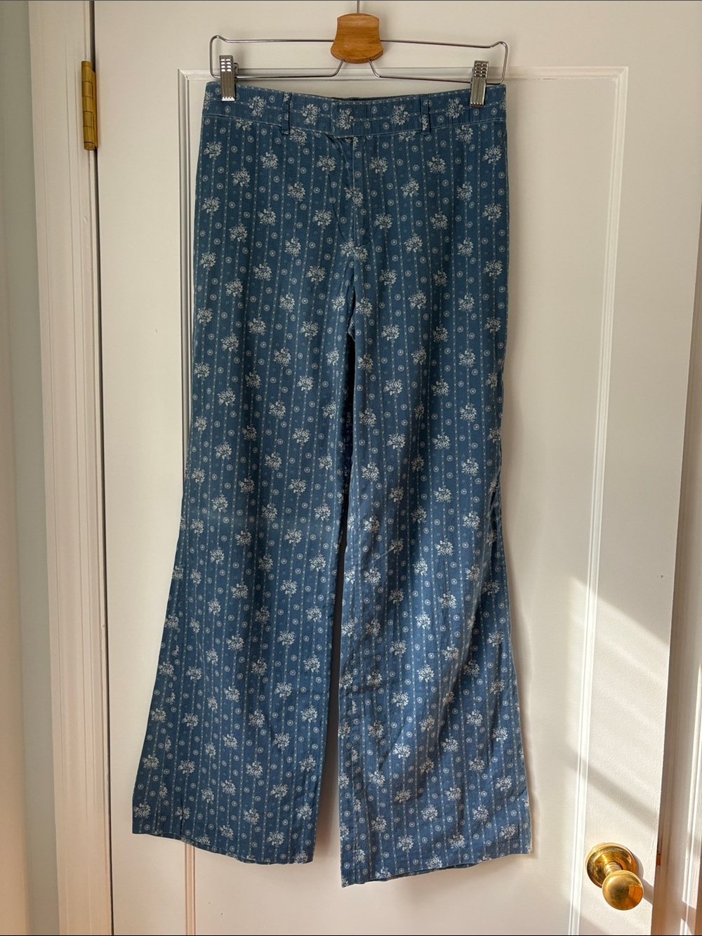 Ralph Lauren Collection Blue Floral Boot Cut Pants